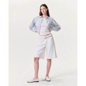 rag & bone Women Banks Linen Blend Wide Leg Bermuda Shorts- Size 2. MSRP $298